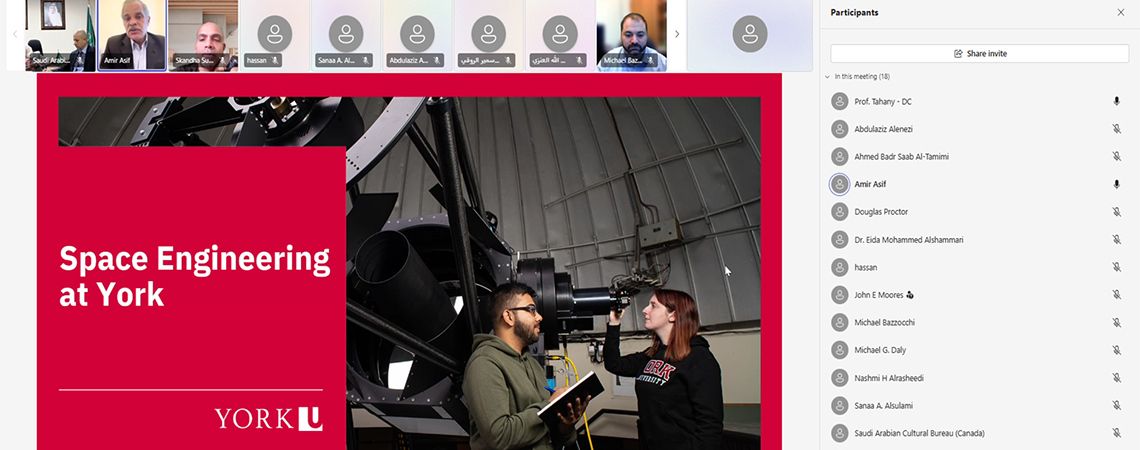 ورشة عمل مقدمة من جامعة يورك في مجال هندسة الفضاء وبرامجها الأكاديمية 